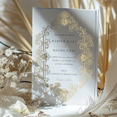 Luxuriöses Barock Gold Foil Einladung zur Hochzeit