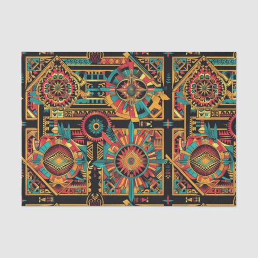 Luxuriöses Beige "Aztec Dream" Texturierte Gewebep Seidenpapier (Vorderseite)