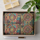 Luxuriöses Beige "Aztec Dream" Texturierte Gewebep Seidenpapier (Geschenk)