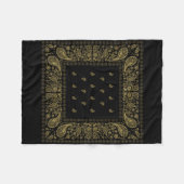 Luxuriöses Black and Gold Paisley Design Fleecedecke (Vorderseite (Horizontal))