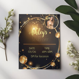 Luxuriöses Black and Gold Prom Absenden von Flyer