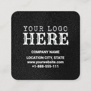 Luxuriöses Black Custom Logo & QR Code Square Busi Quadratische Visitenkarte