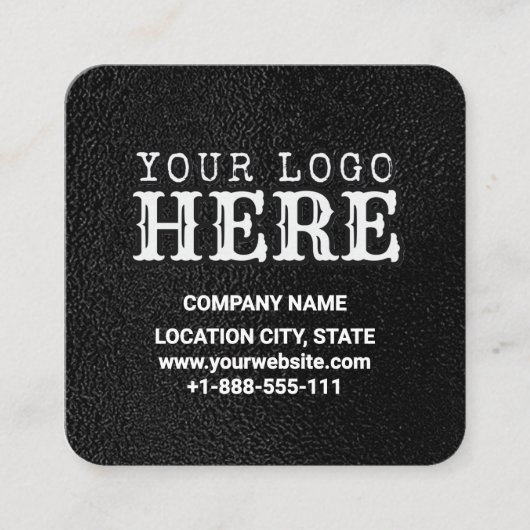 Luxuriöses Black Custom Logo & QR Code Square Busi Quadratische Visitenkarte (Vorderseite)