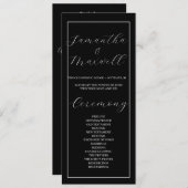 Luxuriöses Black Elegant Hochzeitsprogramm (Vorne/Hinten)