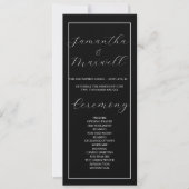 Luxuriöses Black Elegant Hochzeitsprogramm (Vorderseite)
