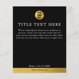 Luxuriöses Black & Gold Business Logo Marketing Flyer