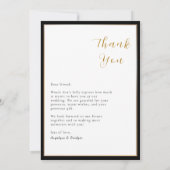 Luxuriöses Black & Gold Frame Foto Danke Karte (Rückseite)