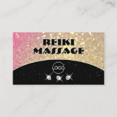 Luxuriöses Black Pink Gold Sparkle Glitzer Add Log Visitenkarte (Vorderseite)