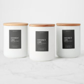 Luxuriöses Black & White Matte Candle Label Lebensmitteletikett (Flaschen)