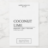 Luxuriöses Black & White Matte Candle Label Lebensmitteletikett (Einzelnes Label)