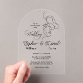 Luxuriöses Black & White Wedding Chic Artistic Cou Acryleinladungen (Insitu (Handheld))