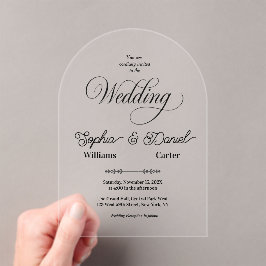 Luxuriöses Black & White Wedding Chic Artistic Cou Acryleinladungen