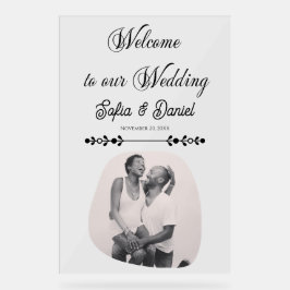 Luxuriöses Black & White Wedding Chic Artistic Cou Acrylschild