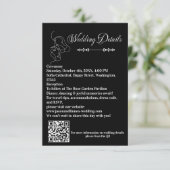 Luxuriöses Black & White Wedding Chic Artistic Cou Begleitkarte (Stehend Vorderseite)