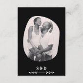 Luxuriöses Black & White Wedding Chic Artistic Cou Begleitkarte (Rückseite)