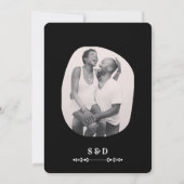 Luxuriöses Black & White Wedding Chic Artistic Cou Einladung (Rückseite)