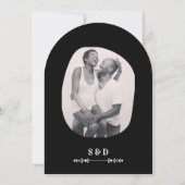 Luxuriöses Black & White Wedding Chic Artistic Cou Einladung (Rückseite)