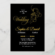 Luxuriöses Black & White Wedding Chic Artistic Cou