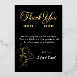 Luxuriöses Black & White Wedding Chic Artistic Cou Folieneinladung