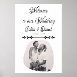 Luxuriöses Black & White Wedding Chic Artistic Cou Poster