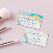 Luxuriöses Blau und Weiß Gold Akzente Agate Marmor Treuekarte