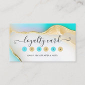 Luxuriöses Blau und Weiß Gold Akzente Agate Marmor Treuekarte (Vorderseite)