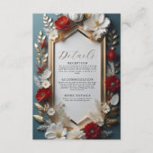 Luxuriöses Blumenmotiv mit goldenen Blätter Detail Begleitkarte (Vorderseite)