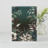 Luxuriöses botanisches Hochzeitserlebnis Hintergru Einladung (Stehend Vorderseite)
