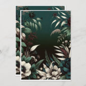 Luxuriöses botanisches Hochzeitserlebnis Hintergru Einladung (Vorne/Hinten)