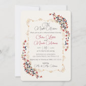 Luxuriöses Botanisches Probe Floral Paisley Abende Einladung (Vorderseite)