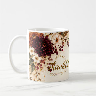 Luxuriöses burgunderrotes florales Thanksgiving-Di Kaffeetasse