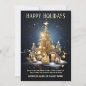 Luxuriöses Business-Weihnachtsgeschenke Logo Foto Feiertagskarte (Vorderseite)