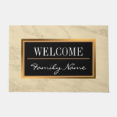 Luxuriöses Champagner Gold Glitzer Marmor Fußmatte (Vorderseite)