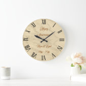 Luxuriöses Champagner Gold Glitzer Marmor Große Wanduhr (Zuhause)