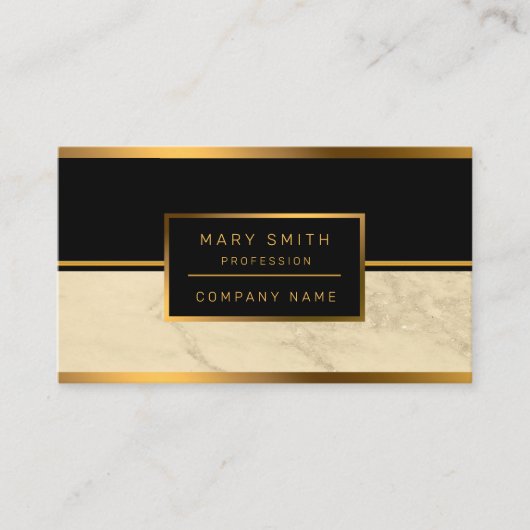 Luxuriöses Champagner Gold Glitzer Marmor Visitenkarte (Vorderseite)