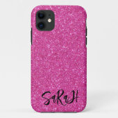 Luxuriöses Chic Rosa Glitter Funkeln personalisier Case-Mate iPhone Hülle (Rückseite)