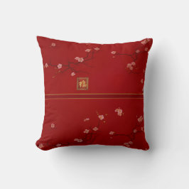 Luxuriöses chinesisches Rotkreuz-Blossom Kissen