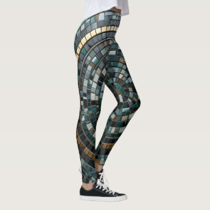 Luxuriöses Circular Mosaic Wall Macro Leggings