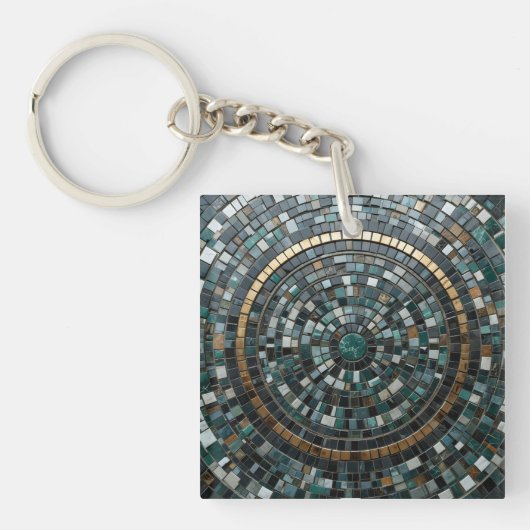 Luxuriöses Circular Mosaic Wall Macro Schlüsselanhänger (Vorderseite)