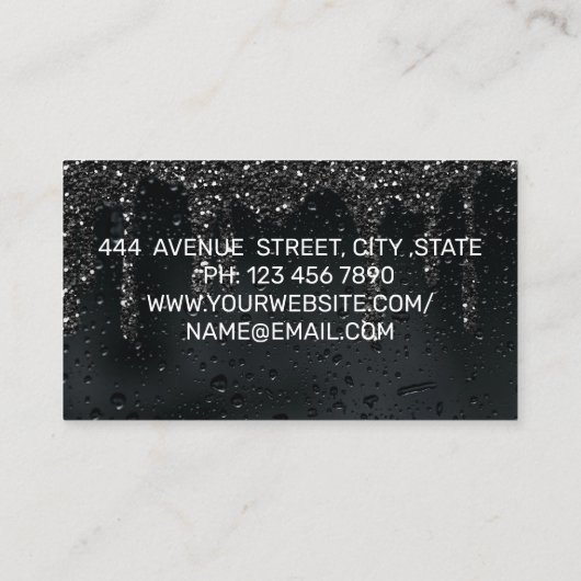 Luxuriöses Cooles Rainy Black Background Visitenkarte (Rückseite)