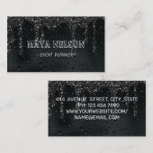 Luxuriöses Cooles Rainy Black Background Visitenkarte (Vorne/Hinten)