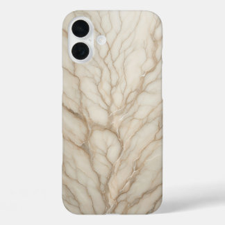 Luxuriöses cremefarbenes Marmor-Case Eleganter Bau iPhone 16 Plus Hülle