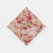 Luxuriöses Damask-Party in rosa Blumenmuster Serviette (Ecke)