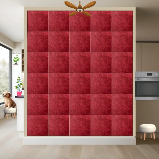 Luxuriöses Deep Red Velvet Texture Keramik Tile Fliese