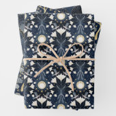 Luxuriöses Design Blau und Gold Art Deco Muster Geschenkpapier Set (Beispiel)