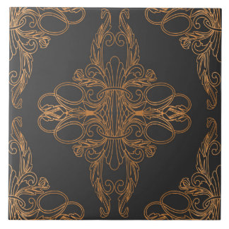 Luxuriöses Design, Blumenmuster, dunkelgrau, Kupfe Fliese