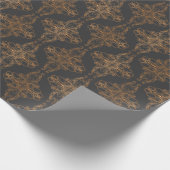 Luxuriöses Design, Blumenmuster, dunkelgrau, Kupfe Geschenkpapier (Ecke)