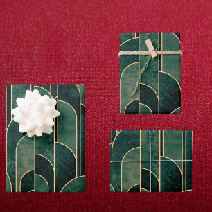 Luxuriöses Design im Art Deco Stil Geschenkpapier Set