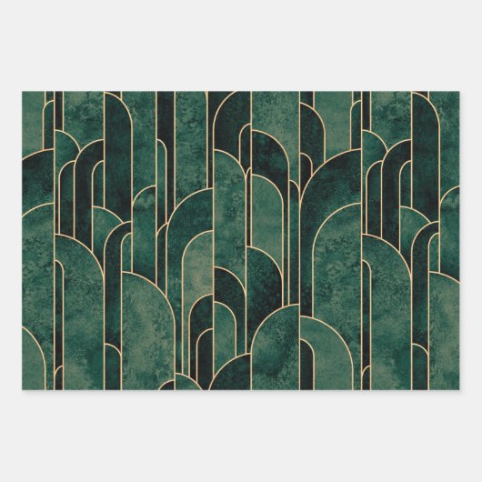 Luxuriöses Design im Art Deco Stil Geschenkpapier Set (Vorderseite 3)