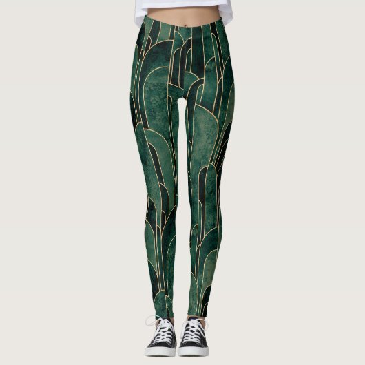 Luxuriöses Design im Art Deco Stil Leggings (Vorderseite)